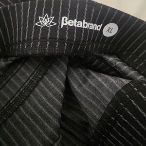 Betabrand Black and Gray Striped Pants